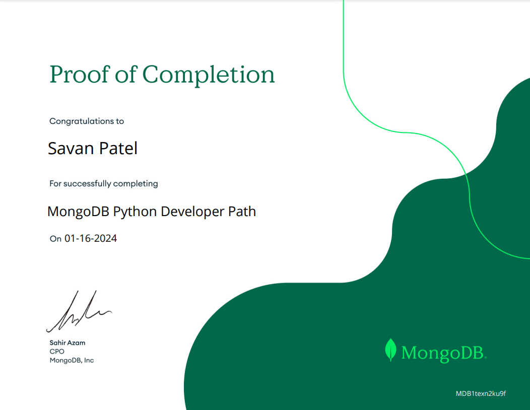 MongoDB Python Developer Path